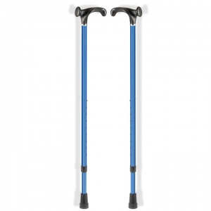 Ossenberg Crutch Handle Adjustable Blue Aluminium Walking Sticks (Pair)